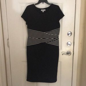 Black knit work dress